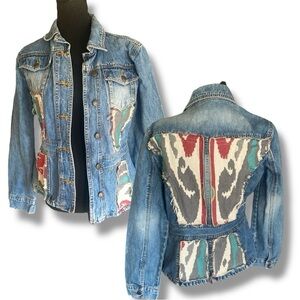 PERISCOPE AUTHENTIC PS-3983 Embroidered Patch Denim Jacket Front/Back Medium